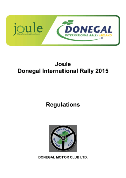 Joule Donegal International Rally 2015 Regulations