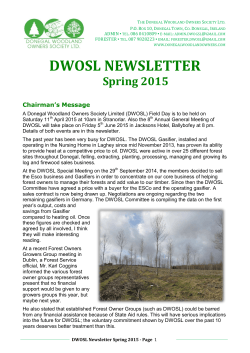 DWOSL Newsletter Spring 2015 - Donegal Woodland Owners