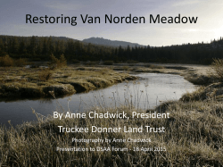 Restoring Van Norden Meadow - Donner Summit Area Association