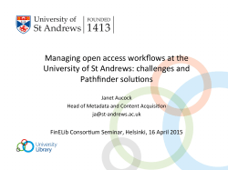 Managing open access workflows at the University of St Andrews