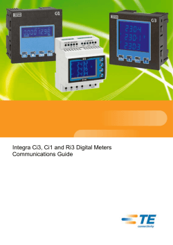 Integra Ci3, Ci1 and Ri3 Digital Meters Communications Guide