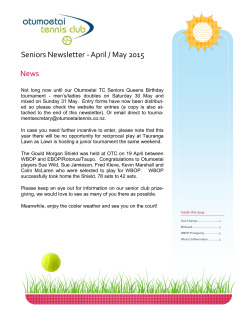Seniors Newsletter - April / May 2015 News - Club Manager