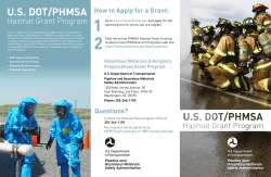 PHMSA USdot Grant Brochure - US DOT PHMSA Grant Training