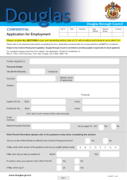 Douglas Borough Council Application for Employment
