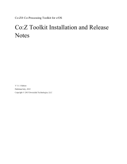 Co:Z Toolkit Installation and Release Notes