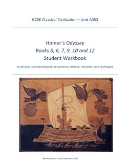 Homer`s Odyssey Books 5, 6, 7, 9, 10 and 12