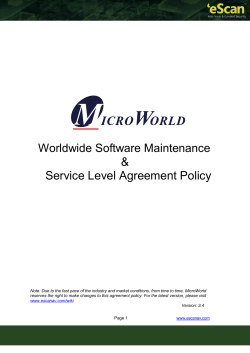 & Service Level Agreement Policy