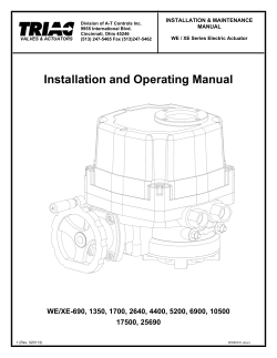 Installation and Operating Manual -