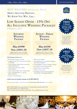 loW seAson offer - 15% off All inclusive Wedding PAcKAges