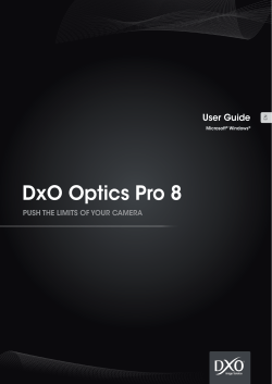 DxO Optics Pro 8 - User Guide - DxO Manager Pre
