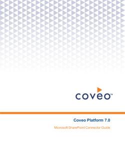 Coveo Platform7.0 - Microsoft SharePoint Connector Guide