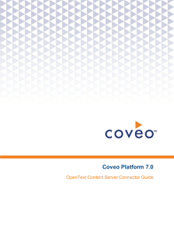 Coveo Platform 7.0 - OpenText Content Server Connector Guide