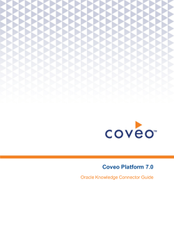 Coveo Platform 7.0 - Oracle Knowledge Connector Guide