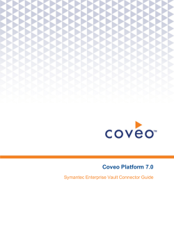 Coveo Platform 7.0 - Symantec Enterprise Vault Connector Guide
