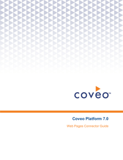 Coveo Platform7.0 - Web Pages Connector Guide