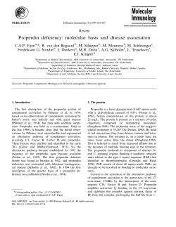 Properdin deficiency: molecular basis and disease