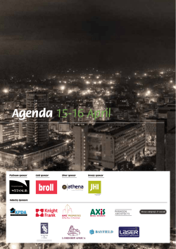 Agenda 15-16 April - East Africa Property Investment Summit