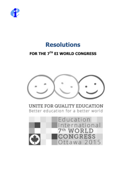 Resolutions - Education International