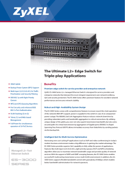 The Ultimate L2+ Edge Switch for Triple-play Applications