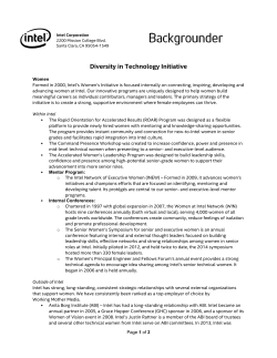 Backgrounder: Intel Diversity in Technology Initiative: Women