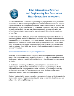 Fact Sheet: Intel International Science and Engineering Fair