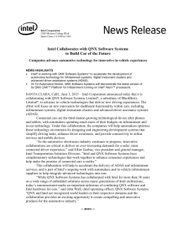 Intel Collaborates with QNX Software Systems to Build Car of the