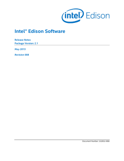 IntelÂ® Edison Software Release Notes v2.1