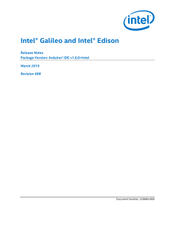 IntelÂ® Galileo and IntelÂ® Edison Release Notes