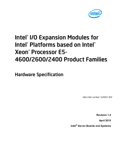 IntelÂ® I/O Expansion Modules for IntelÂ® Platforms based on Intel