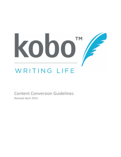 Koboâ¢ Writing Life Content Conversion Guidelines