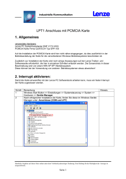 LPT1 Anschluss mit PCMCIA Karte 1. Allgemeines 2