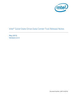 Intel Solid-State Drive Data Center Tool Release Notes