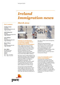 Ireland Immigration news March 2015