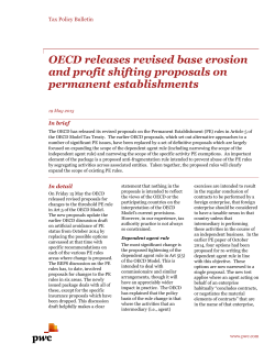OECD releases revised base erosion and profit shifting