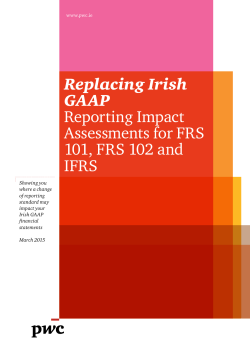 Replacing Irish GAAP Reporting Impact Assessments for FRS