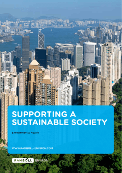 Supporting a sustainable society Working together to