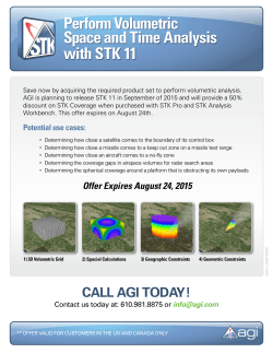Perform Volumetric Space and Time Analysis with STK 11 CALL AGI