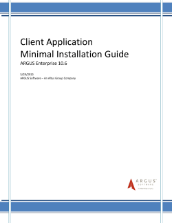 Client Application Minimal Installation Guide for