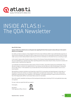 INSIDE ATLAS.ti â The QDA Newsletter