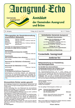 Amtsblatt - Gemeinde Auengrund