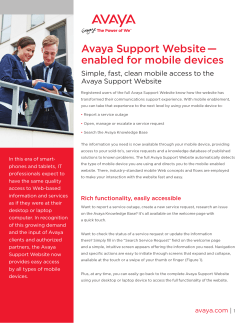 Avaya Support Website â enabled for mobile devices
