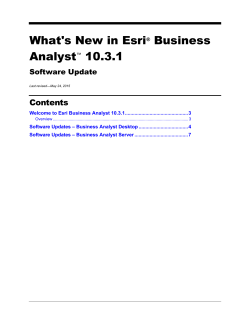 What`s New in Esri Business Analyst 10.3.1