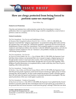 How are clergy protected from being forced to perform same