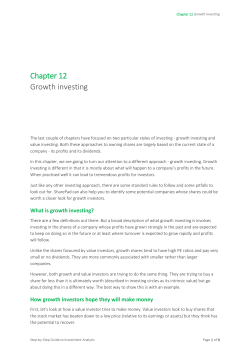 Chapter 12 Growth investing