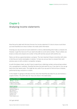 Chapter 5 Analysing income statements