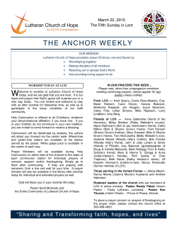 THE ANCHOR WEEKLY