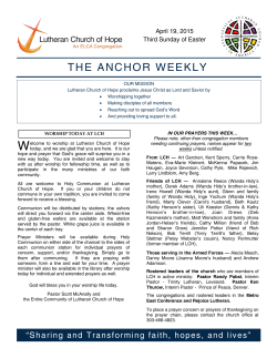 THE ANCHOR WEEKLY