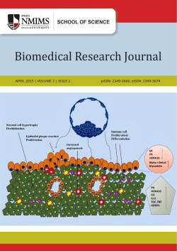 Biomedical Research Journal - April 2015 Issue - 25.04