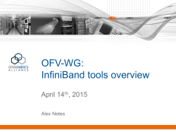 OFV-WG: InfiniBand tools overview