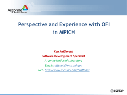 Perspective and Experience with OFI in MPICH